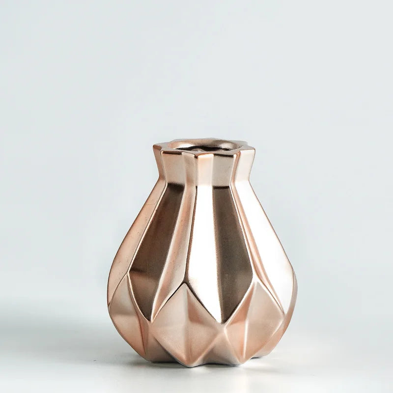 DecorBites™ Ceramic Diamond Vase Modern Home Decor Living Room Decoration