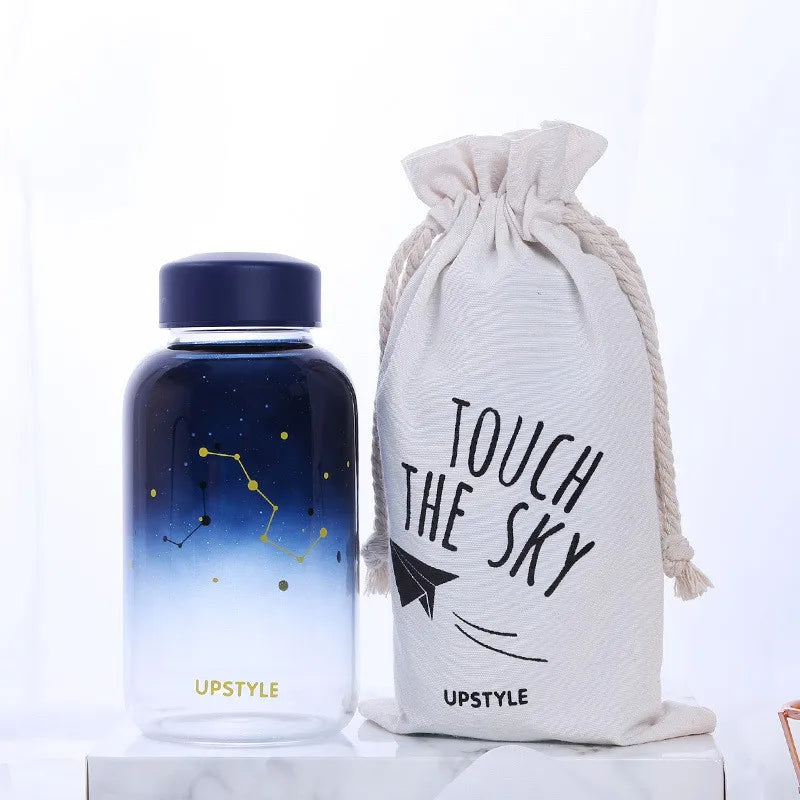 DecorBites™ Animal Glass Water Bottle with Sleeve | Cute Kawaii Design for Outdoor Activities