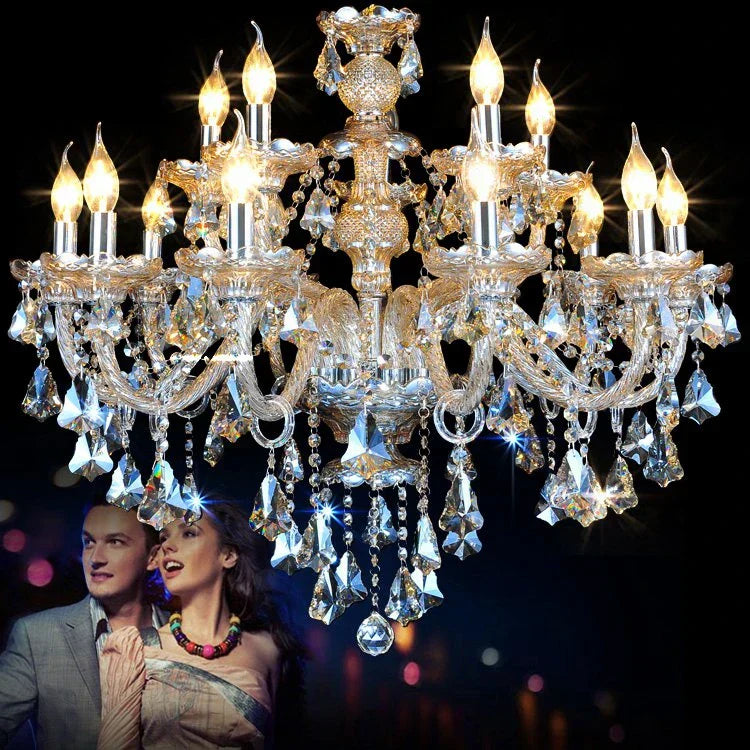 DecorBites™ Crystal Chandelier: Modern Living Bedroom Lighting Fixture