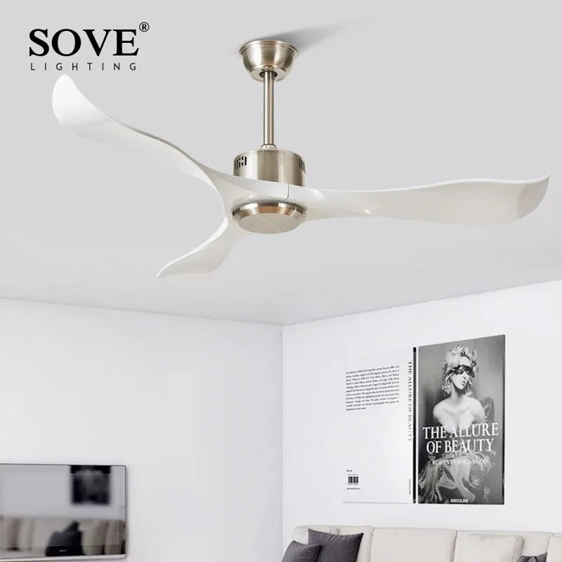 DecorBites™ 52" DC Remote Control Plastic Blade Ceiling Fan (No Lights)