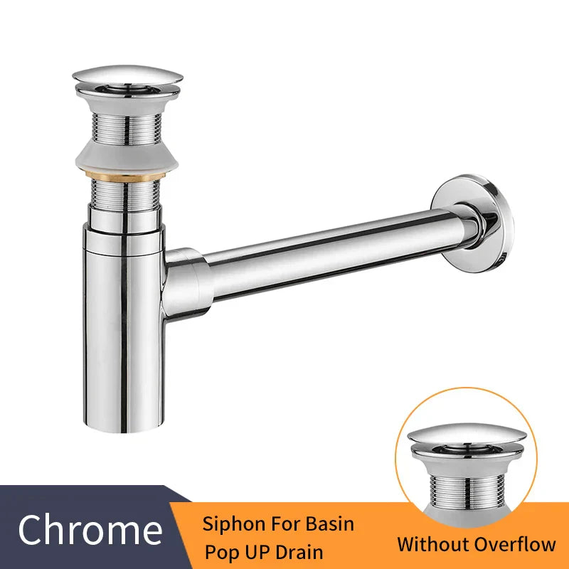 DecorBites™ Brass Round Bottle Trap Oil Rubbed Bronze Pop Up Drain WF-6920