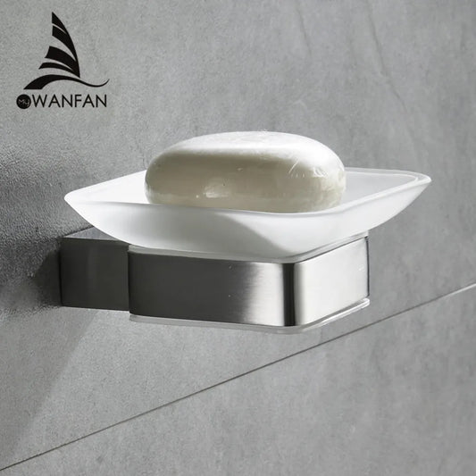 DecorBites™ Black Finish Wall Mount Soap Basket Dish - Bathroom Hardware Soap Holder