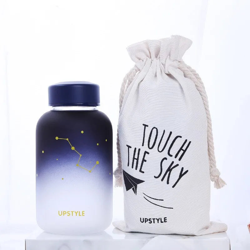 DecorBites™ Animal Glass Water Bottle with Sleeve | Cute Kawaii Design for Outdoor Activities