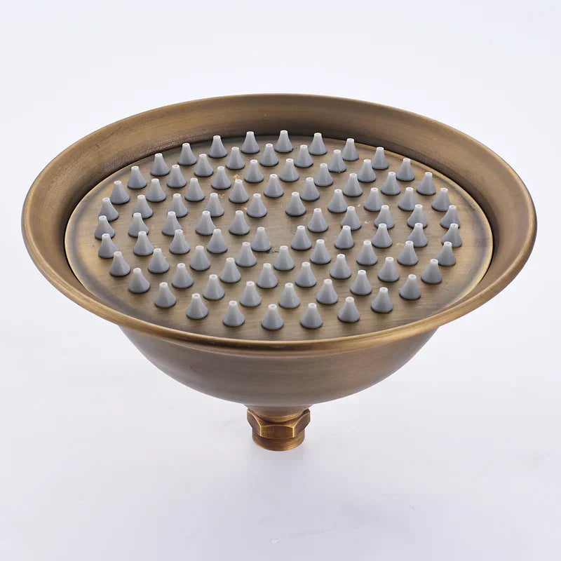 DecorBites™ 8" Antique Brass Rainfall Shower Faucet Head for Refreshing Showers