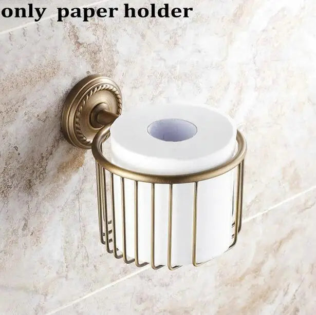 DecorBites™ Copper Bathroom Accessories Set: Towel Rack, Bar, Cup Holder, Paper Holder, Cloth Hook