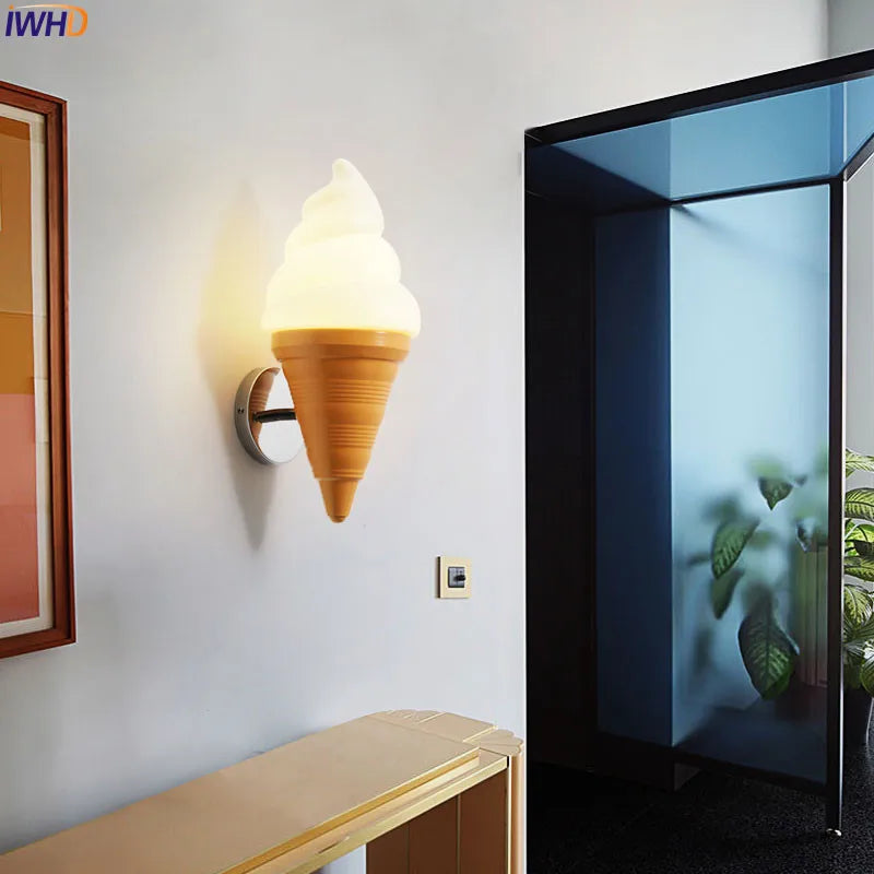 DecorBites™ Ice Cream LED Wall Sconce: Modern Kids Room & Bar Lighting Fixtures