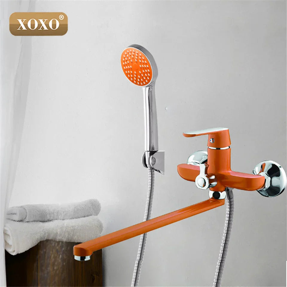 DecorBites™ Brass Body XOXO Bathtub Shower Faucet in Three Colors