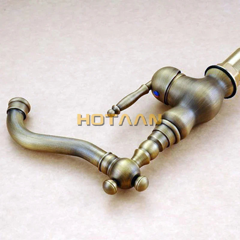 DecorBites™ Antique Brass Basin Faucet, Bathroom Mixer Tap, Basin Faucet YT-5047