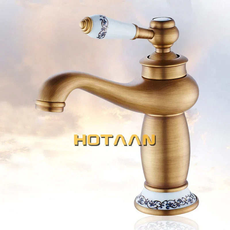 DecorBites™ Antique Bronze Single Handle Basin Faucet