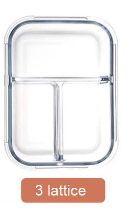 DecorBites™ Kids Lunch Box: Korean Style Glass Bento with Compartments, Microwave Safe, Food Storage