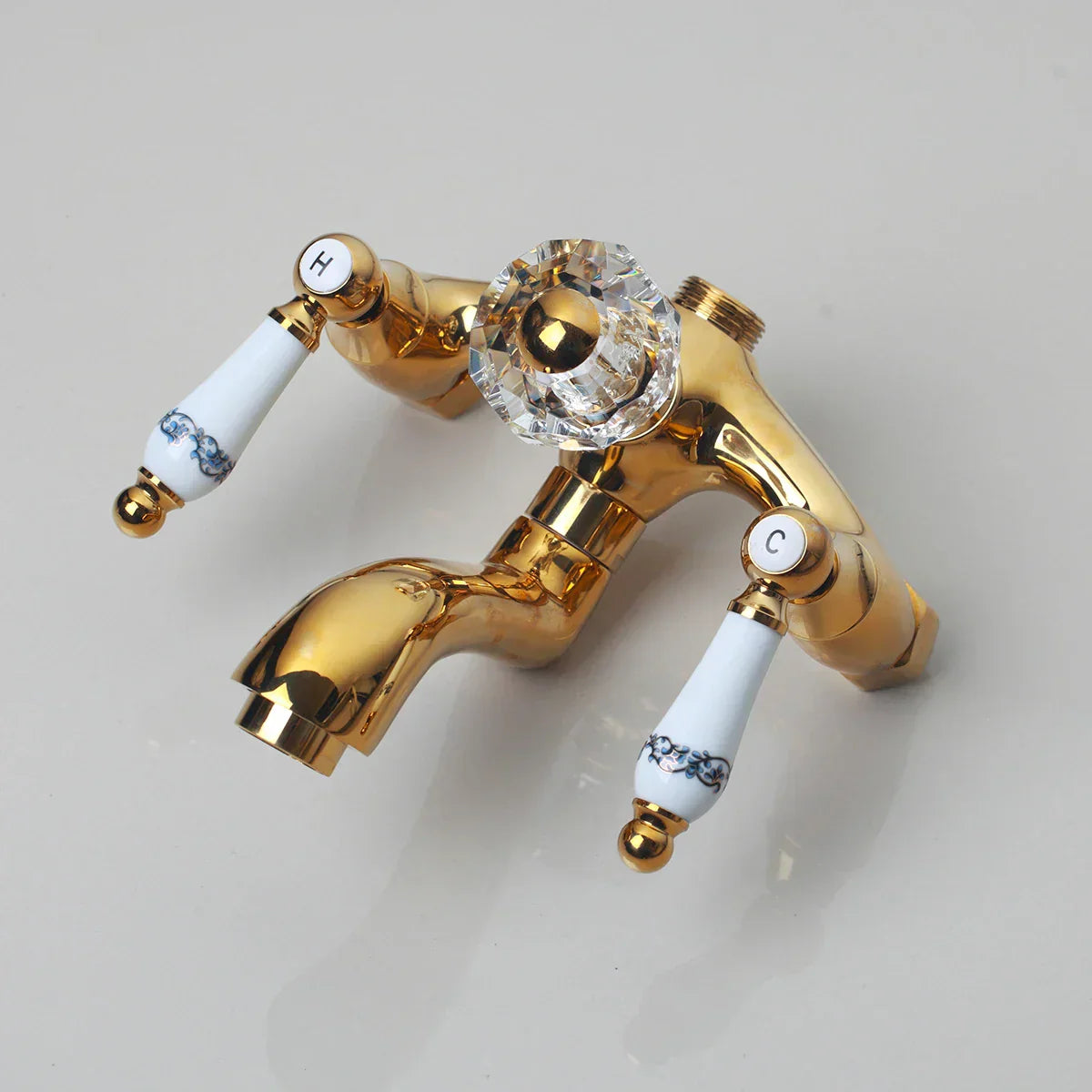 DecorBites™ Golden Polished Shower Head with High Pressure Aerator Nozzle