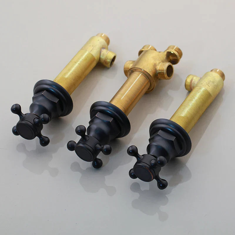 DecorBites™ Black Painting Water Control Valve for Bathtub Faucet Mixer Handle