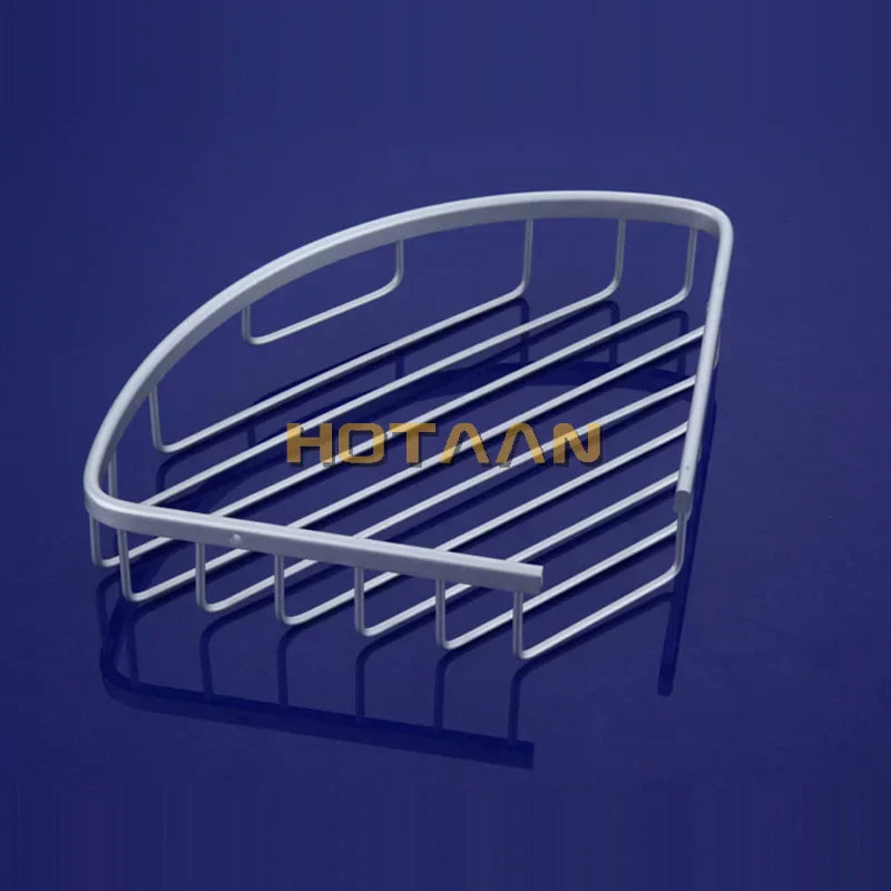 DecorBites™ Aluminium Double Shelf Kitchen and Bathroom Corner Basket Angel Rack