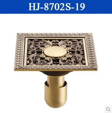 DecorBites™ Antique Brass Square Shower Floor Drain Strainer Grate - HJ-8702S