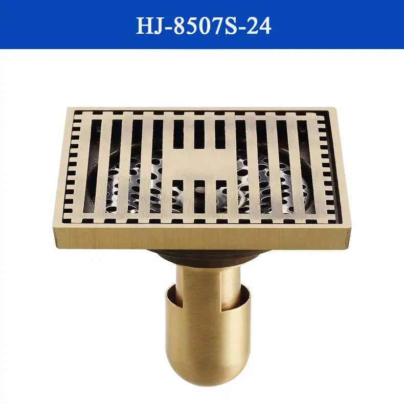 DecorBites™ Antique Brass Shower Drain Cover Euro Art Carved Bathroom Strainer