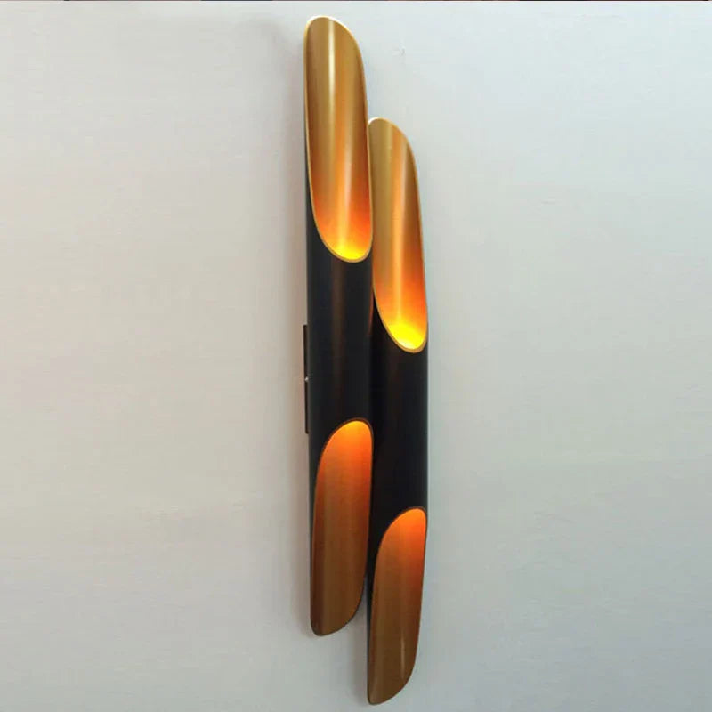 DecorBites™ Black Gold Aluminum Tube Wall Sconce for Bedroom Living Room Decor