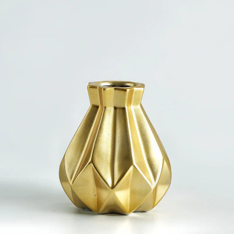 DecorBites™ Ceramic Diamond Vase Modern Home Decor Living Room Decoration