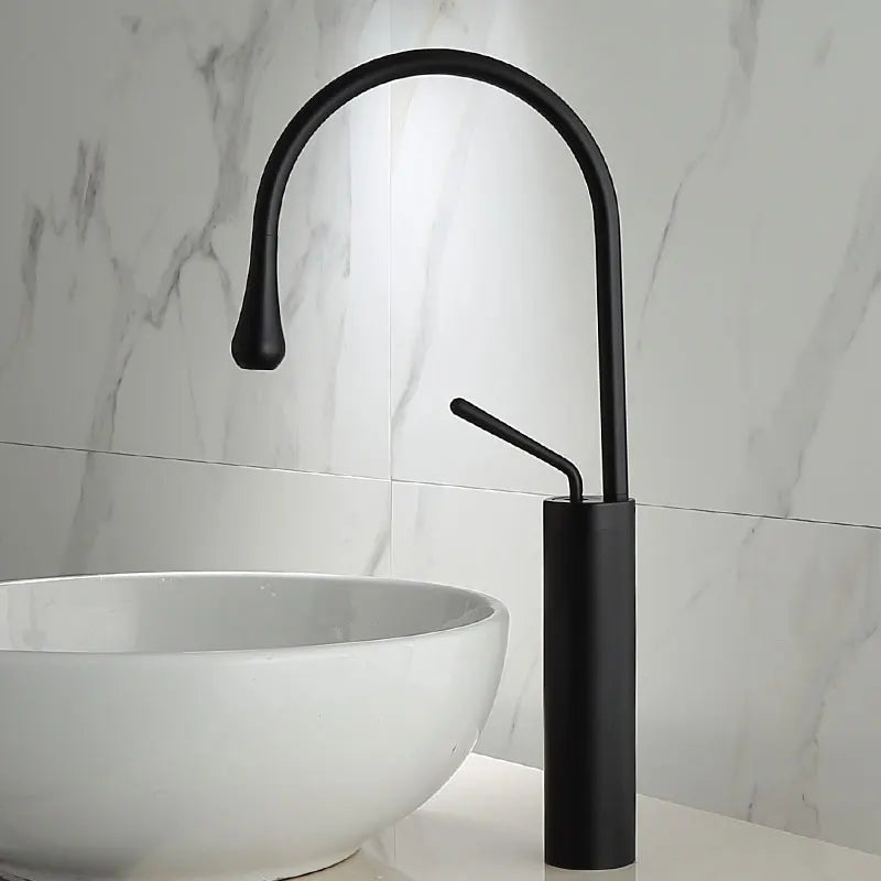 DecorBites™ Brushed Gold/Black/White Basin Faucet with Single Handle Swivel Sink Water Crane