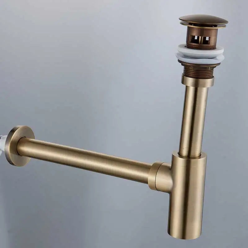DecorBites™ Bronze Round Siphon Bottle Trap Black P-TRAP for Bathroom Vanity Basin