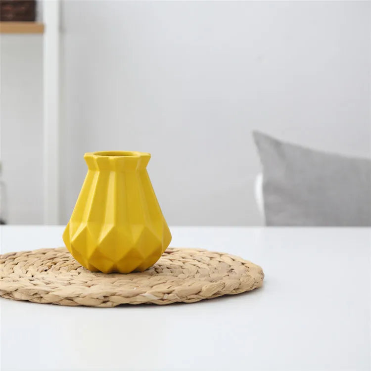 DecorBites™ Ceramic Diamond Vase Modern Home Decor Living Room Decoration