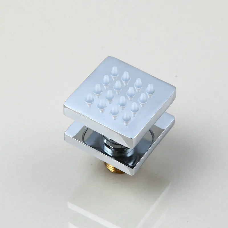 DecorBites™ Black Massage Shower Faucet, 6 Jets Control Valve, Square Brass Wall Mount
