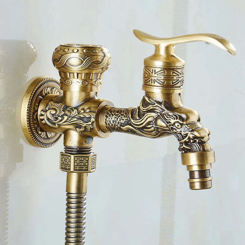DecorBites™ Antique Brass Wall Mounted Bidet Faucet Hygienic Shower Sprayer Tap