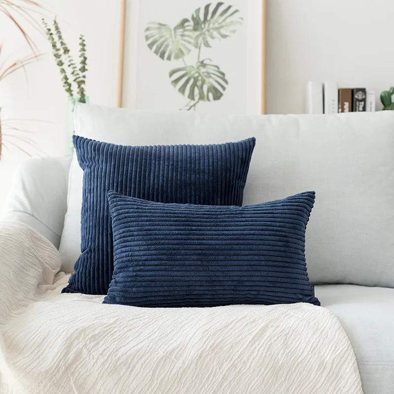 DecorBites™ Corduroy Flocking Velvet Pillow Cover, Soft Home Decor, 45x45cm/60x60cm
