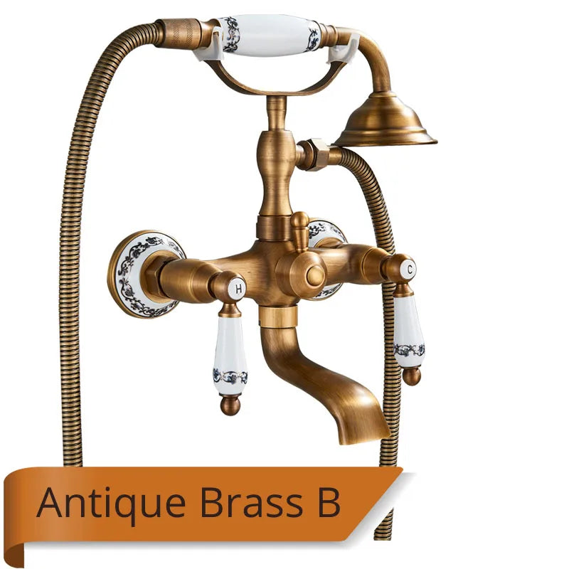 DecorBites™ Dual Handle Luxury Bathtub Faucet with Handheld Shower Mixer