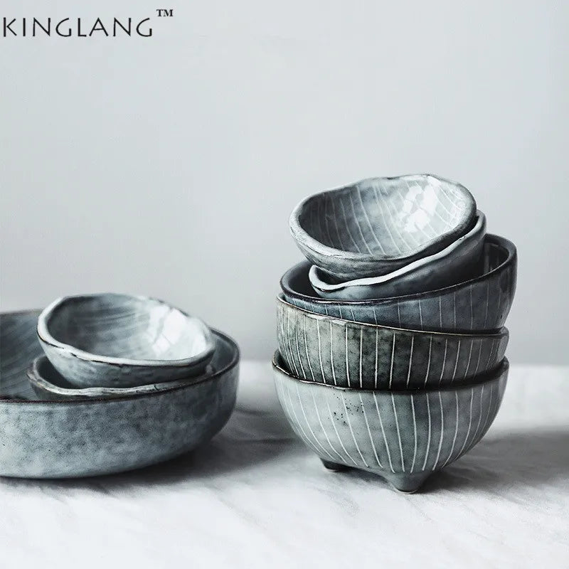 DecorBites™ Ceramic Japanese Style Small Sauce Dishes Rice Bowl