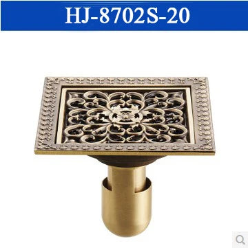 DecorBites™ Antique Brass Square Shower Floor Drain Strainer Grate - HJ-8702S