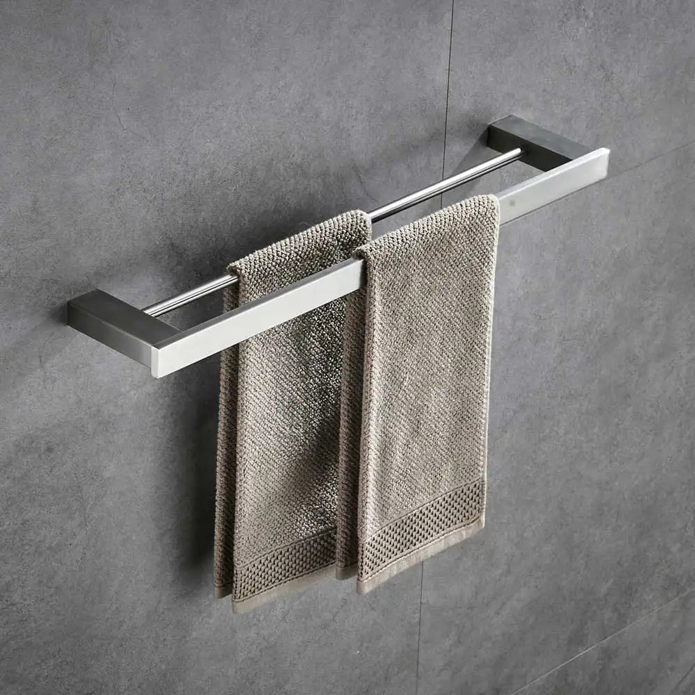 DecorBites™ Brushed Nickel Stainless Steel Bathroom Hardware Set - 4-Piece Accessory Kit