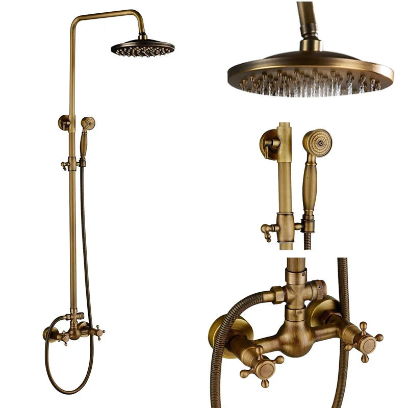 DecorBites™ Dual Handle Shower Faucet Set with 8" Rain Shower Head