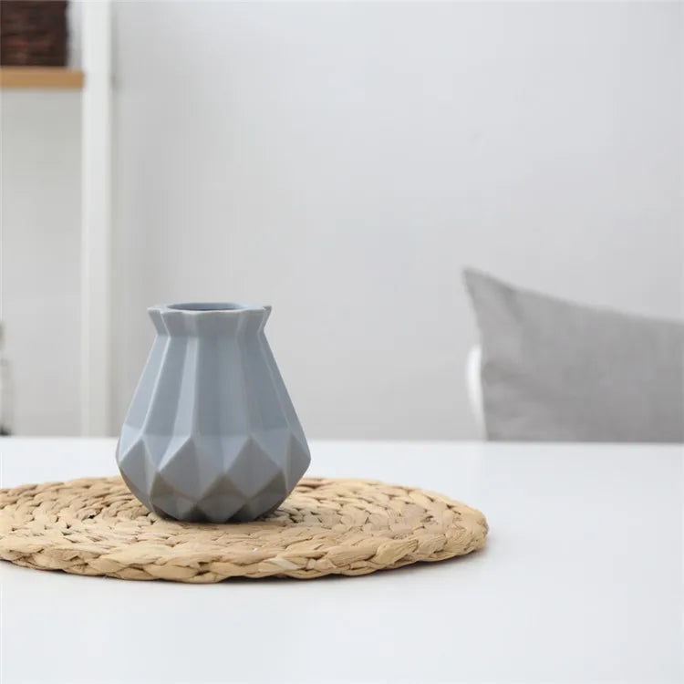 DecorBites™ Ceramic Diamond Vase Modern Home Decor Living Room Decoration