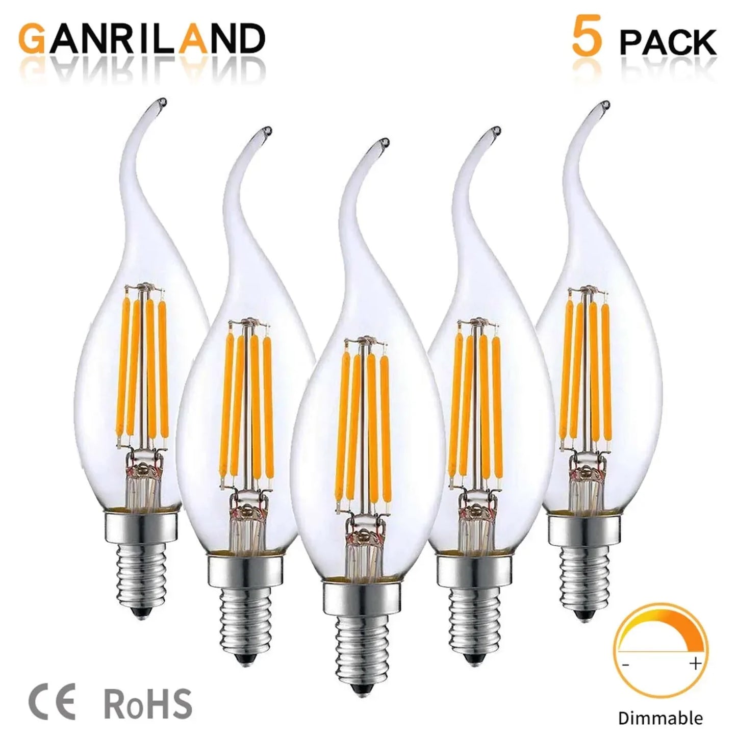 DecorBites™ C35 4W Dimmable LED Filament Candle Bulbs E14 220V - 35W Equivalent