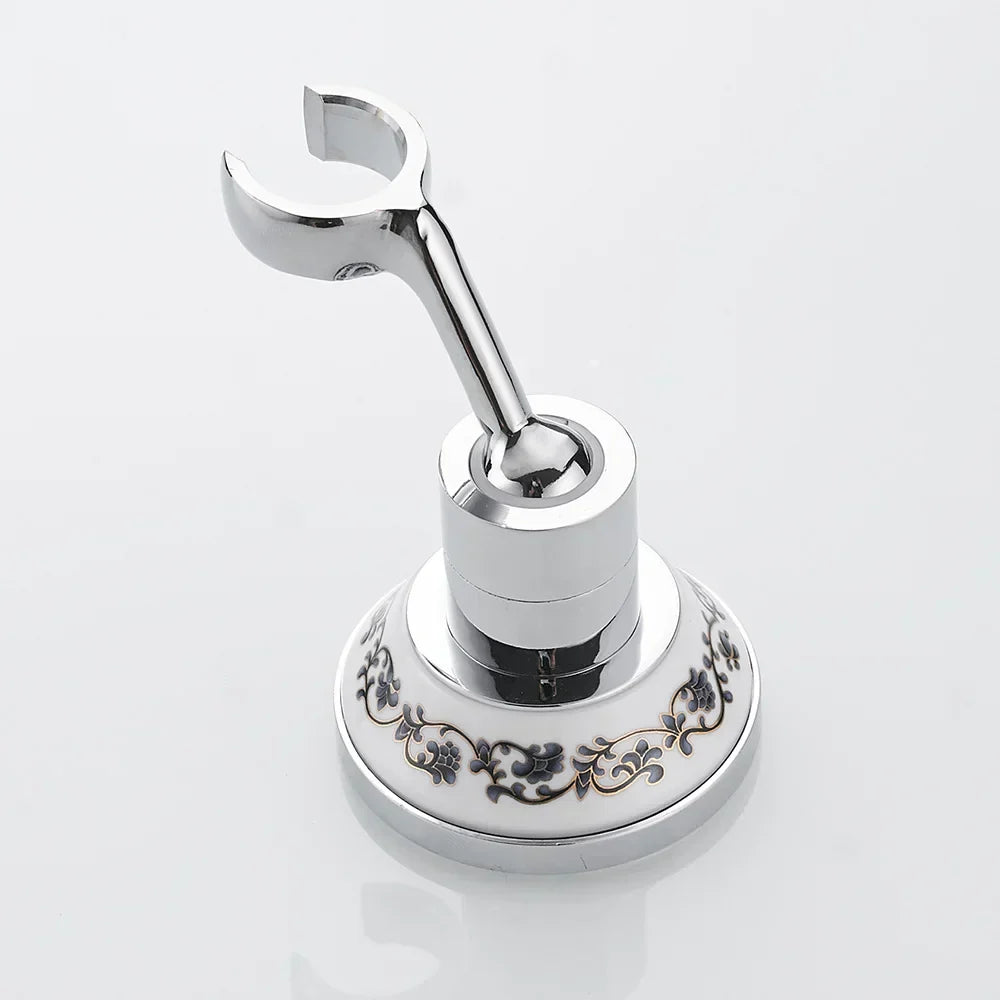 DecorBites™ Black Brass Swivel Handheld Shower Mount Bracket Holder - Bathroom Accessory