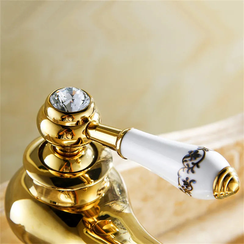 DecorBites™ Brass Bathroom Basin Sink Faucet Water Mixer - M-16F