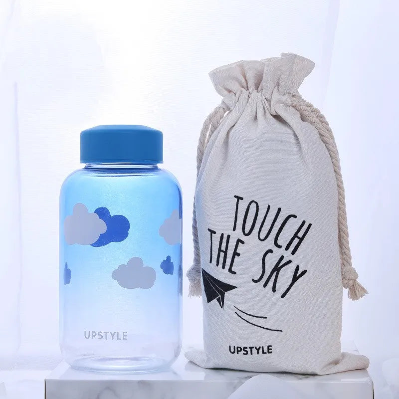 DecorBites™ Animal Glass Water Bottle with Sleeve | Cute Kawaii Design for Outdoor Activities