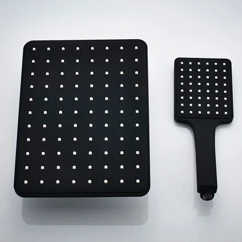 DecorBites™ Black Rainfall Shower Head with Handshower - Over-head Shower Sprayer