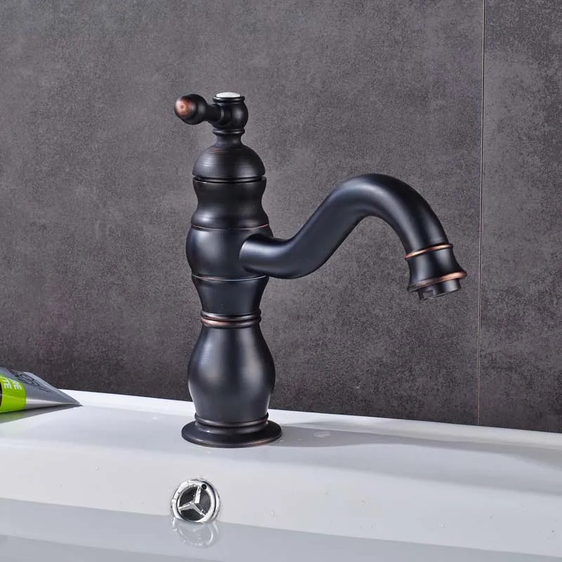 DecorBites™ Brushed Nickel Basin Faucet with Long Spout - Deck Mounted Single Handle Mixer