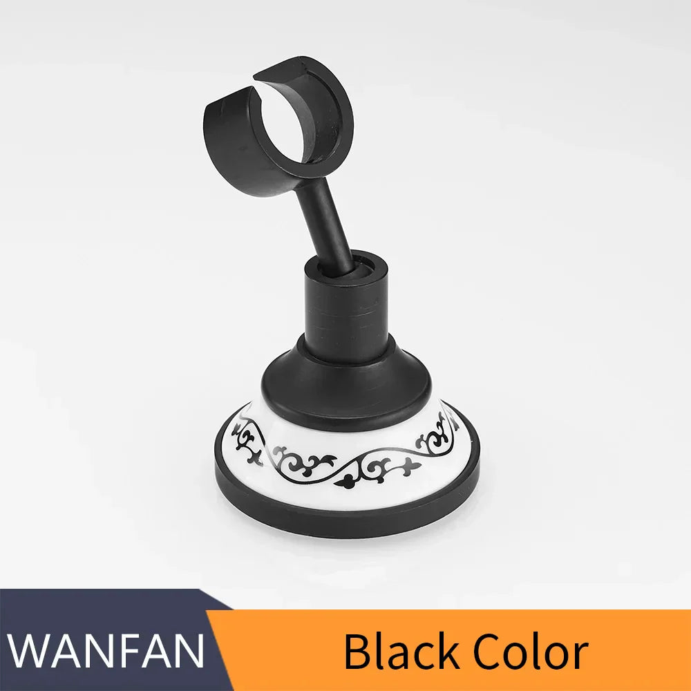 DecorBites™ Black Brass Swivel Handheld Shower Mount Bracket Holder - Bathroom Accessory