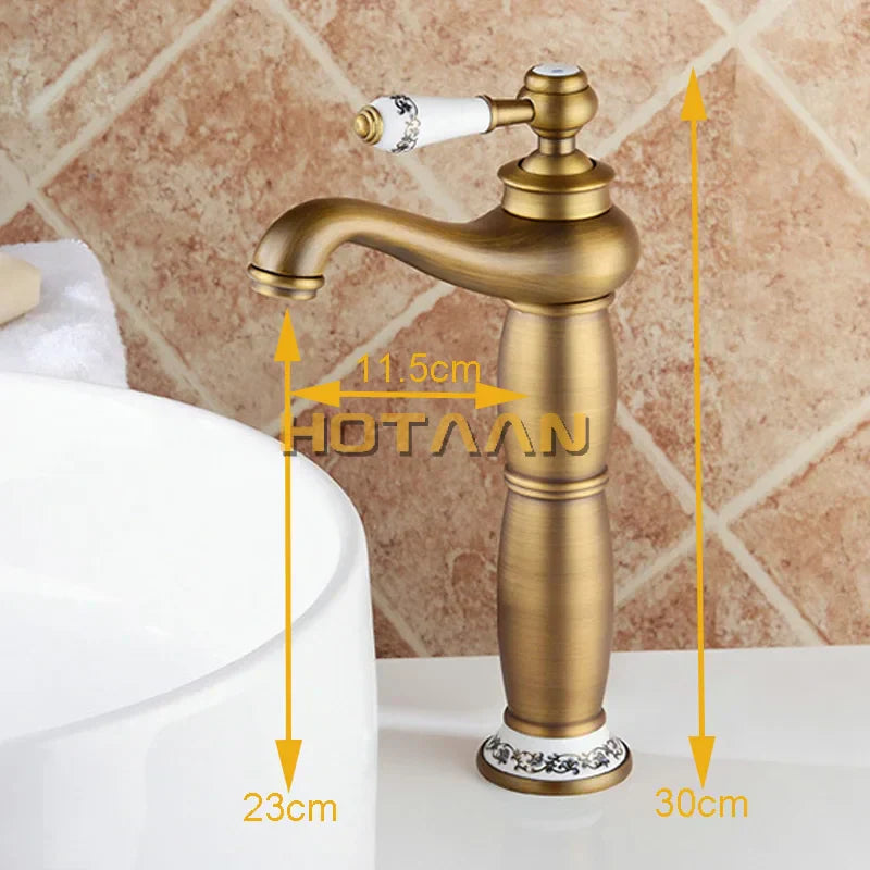 DecorBites™ Antique Bronze Brass Basin Faucet - Luxury Europe Style Mixer Tap