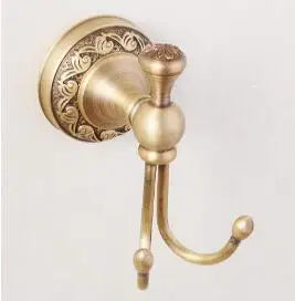 DecorBites™ Carved Antique Bronze Brass Bathroom Accessories Set with Solid Bath Hardware
