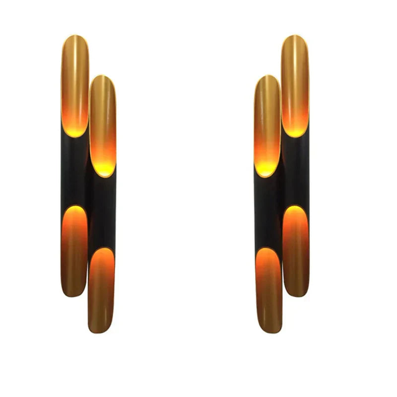 DecorBites™ Black Gold Aluminum Tube Wall Sconce for Bedroom Living Room Decor