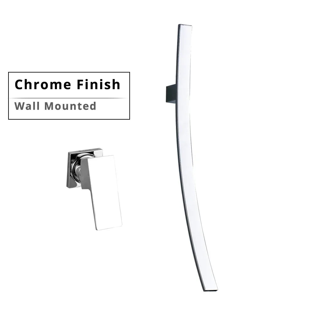 DecorBites™ 70cm Wall Mounted Black Bronze Waterfall Basin Mixer Tap