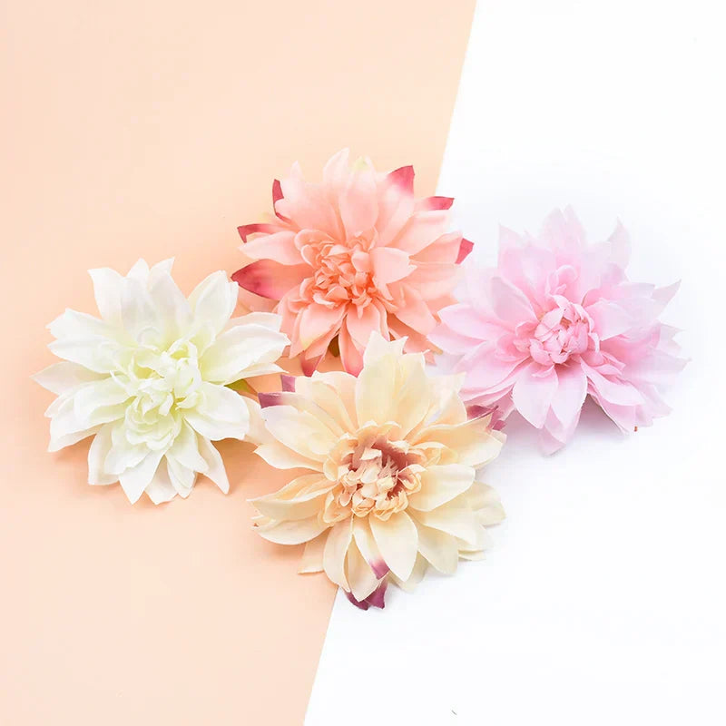 DecorBites™ 10pcs Silk Gerbera Decorative Flowers for Home Wedding DIY - Fake Stamen Brooch