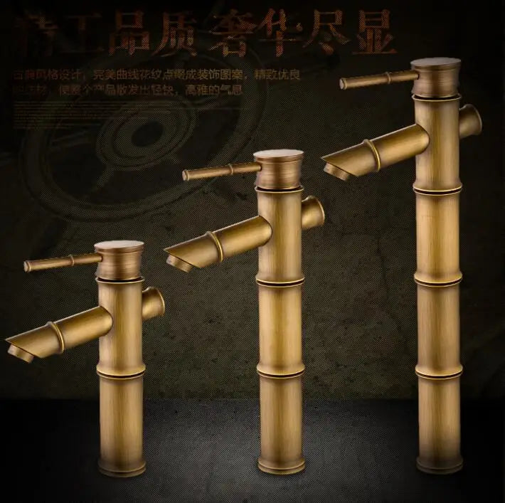DecorBites™ Brass Basin Mixer Tap: Waterfall Faucet in Antique Bronze Black Finish