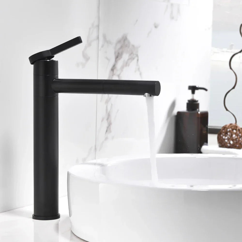 DecorBites™ Brass Bathroom Faucet Vessel Sink Mixer Swivel Spout Deck Mounted White Tap