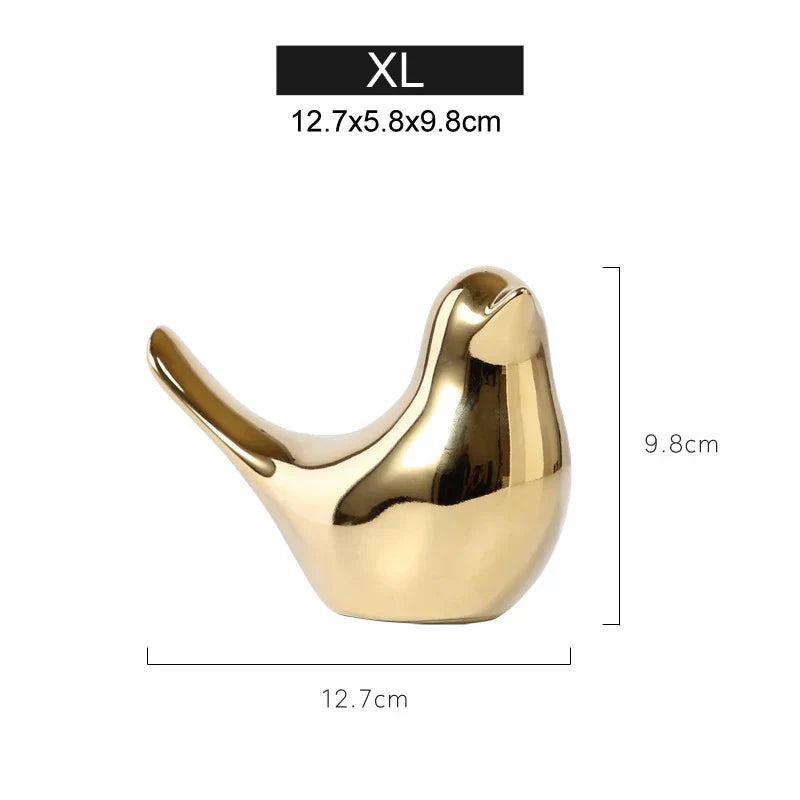 DecorBites™ Gold Ceramic Bird Figurines Home Decor - Fashionable Wedding Ornaments
