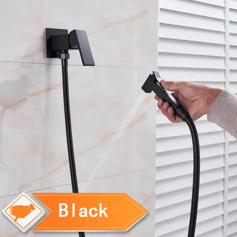 DecorBites™ Black Bidet Faucet Wall Mount Shower Tap Toilet Sprayer Mixer
