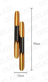 DecorBites™ Black Gold Aluminum Tube Wall Sconce for Bedroom Living Room Decor